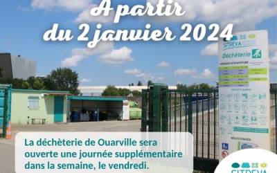 Déchèterie Ouarville : changement des horaires Déchèterie Ouarville : changement des horaires